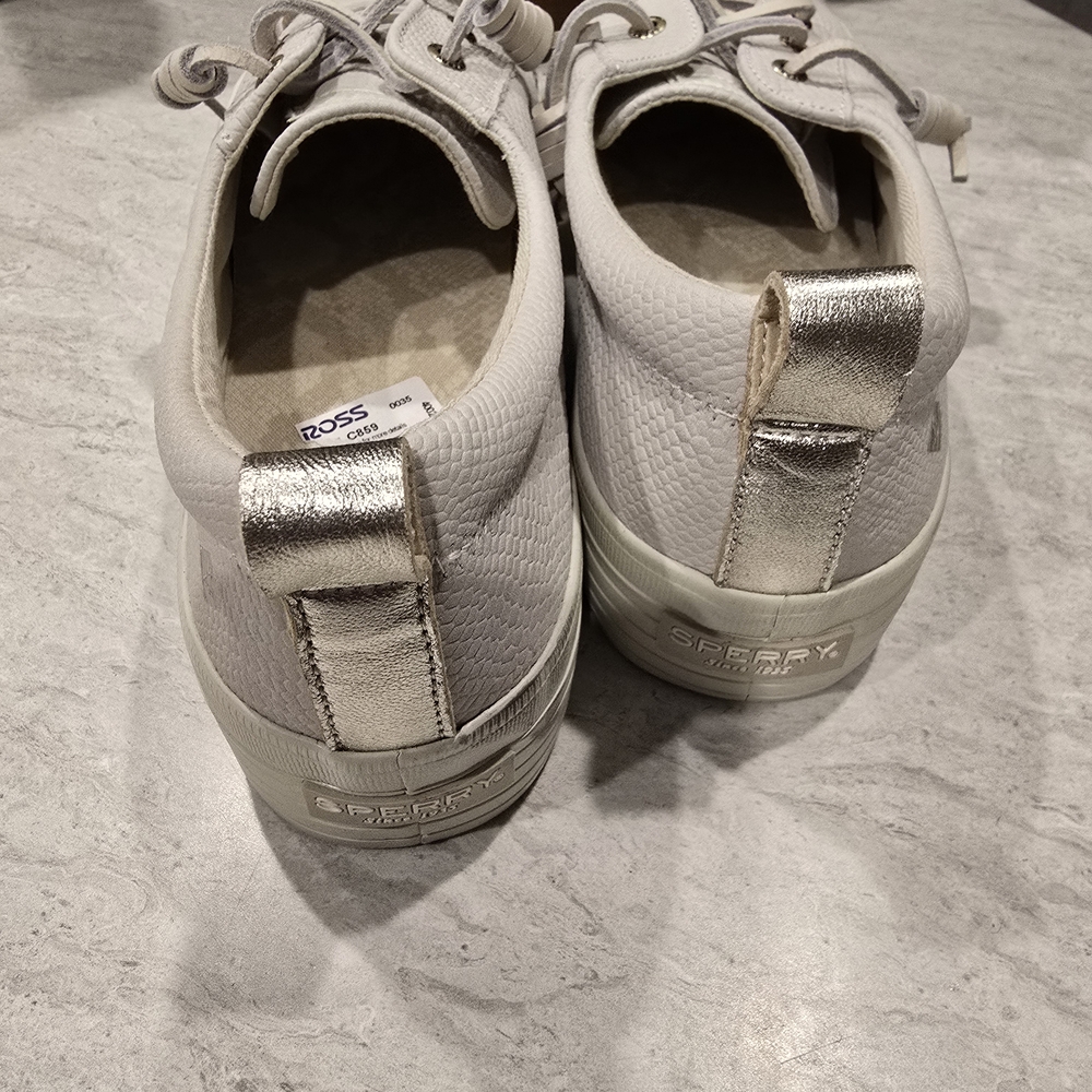 Silver and White Sneakers
